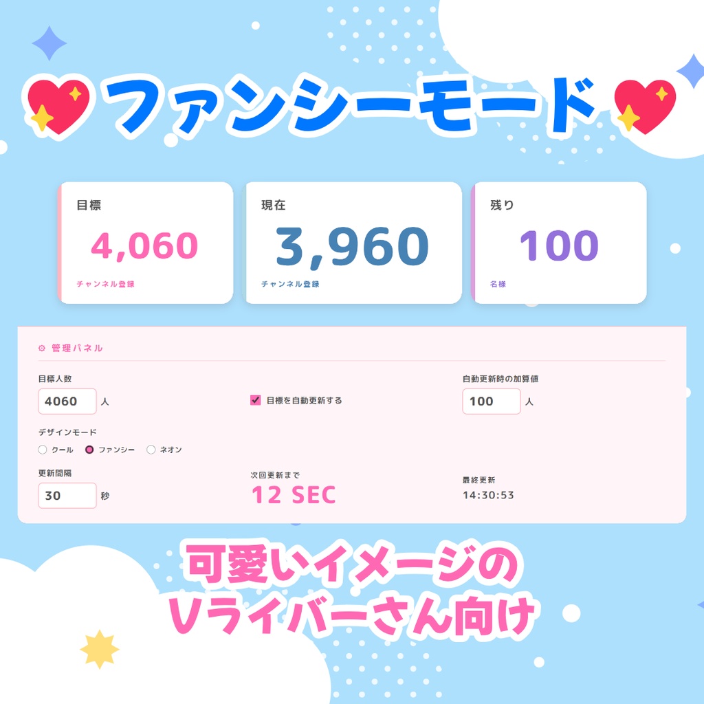 【4/12まで無料!】チャンネル登録目標カウンター