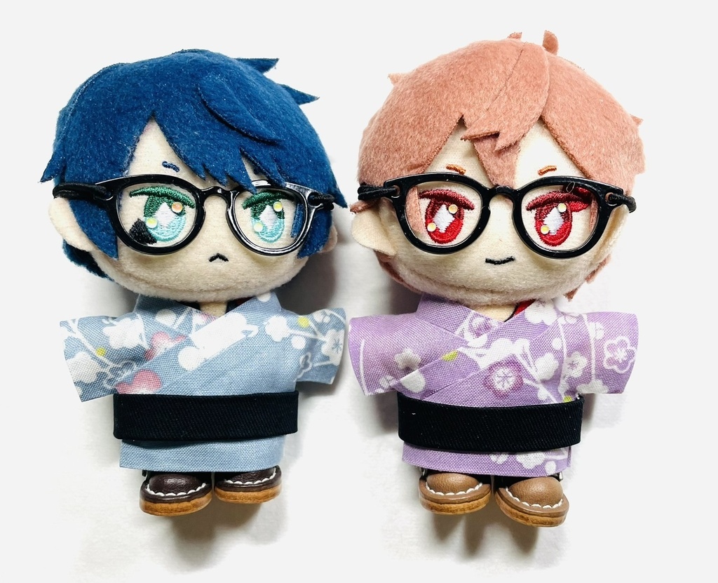 梅の花模様の着物(10cm・12cm・ちびぐるみ・にじぱぺっと・ちみけもますこっと)