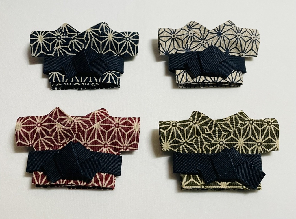 麻の葉模様の着物(10cm・12cm・ちびぐるみ・にじぱぺっと・ちみけもますこっと)