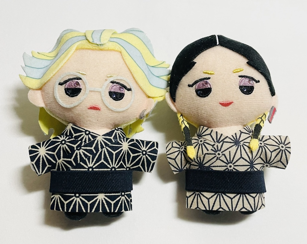 麻の葉模様の着物(10cm・12cm・ちびぐるみ・にじぱぺっと・ちみけもますこっと)