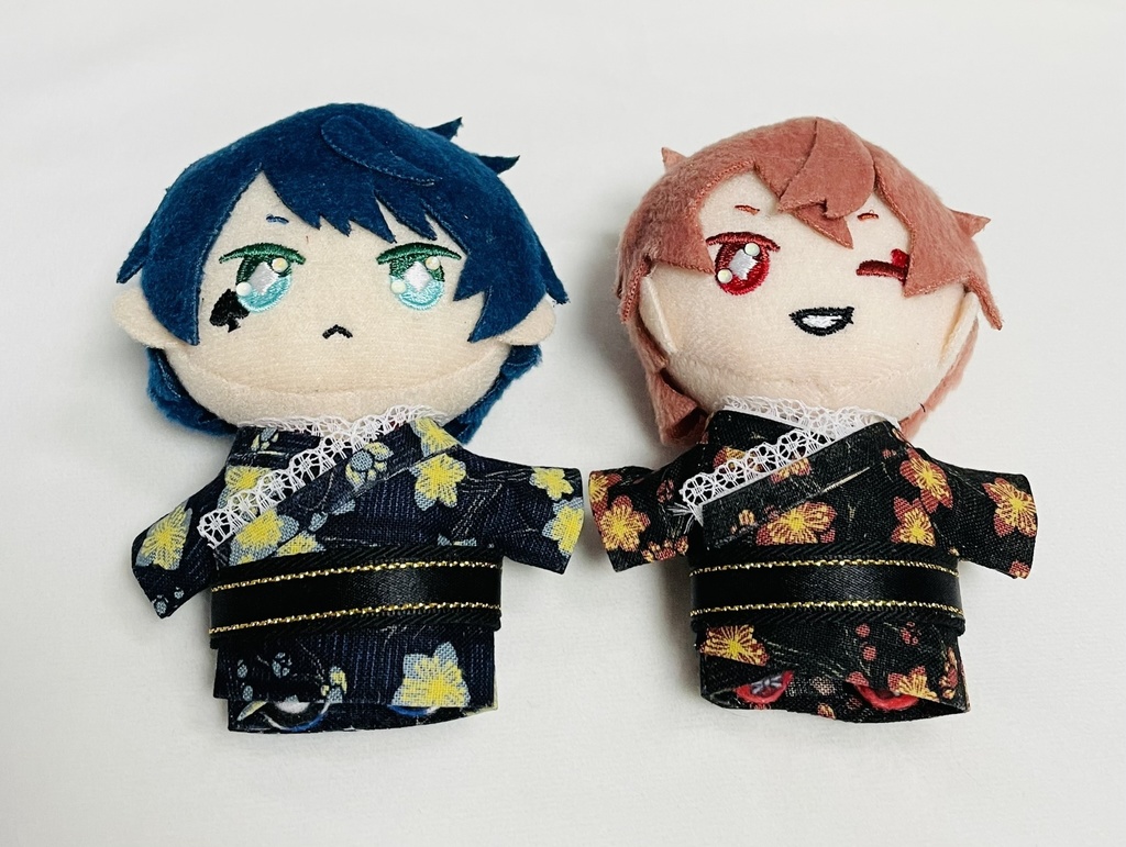 レース襟つき洋風着物(10cm・12cm・ちびぐるみ・にじぱぺっと・ちみけもますこっと)