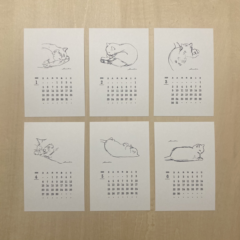 Viola sketch calendar 2026 卓上/ポストカードサイズ