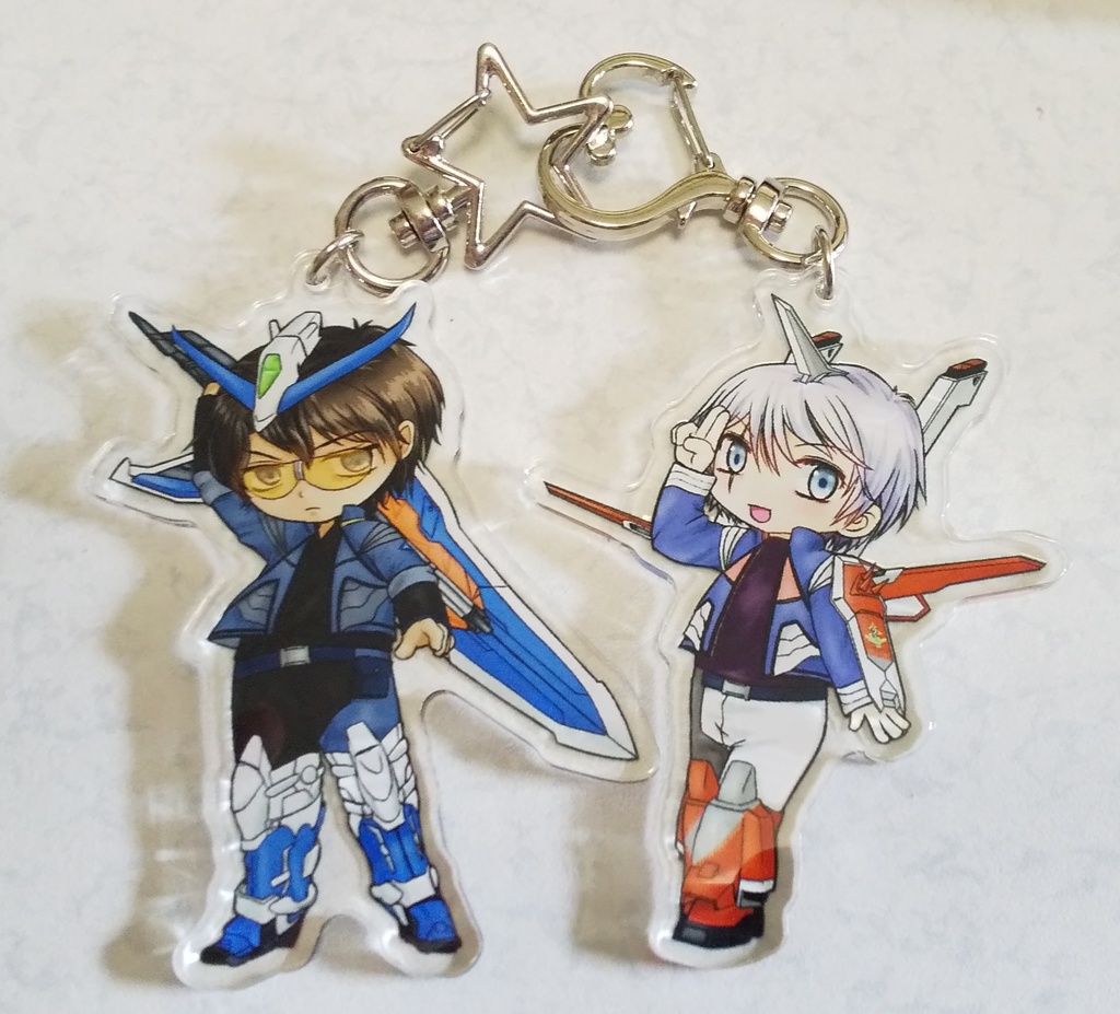 ガンダムSEEDASTRAY 劾＆イライジャ アクリルキーホルダー