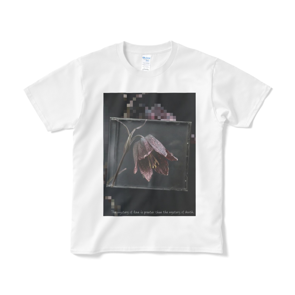 12 Faded Flowers | Standard White T-shirt | 01: Black Lily (黒百合)