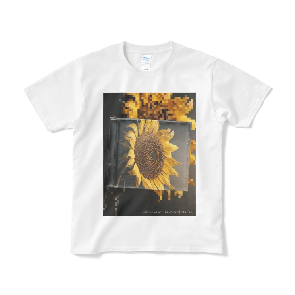12 Faded Flowers | Standard White T-shirt | 04: Sunflower (向日葵) 