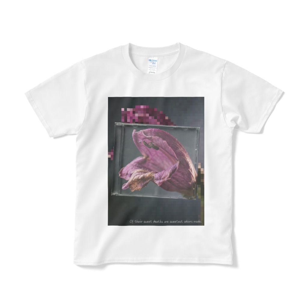 12 Faded Flowers | Standard White T-shirt | 12: Chelolonopsis moschata (ジャコウソウ)