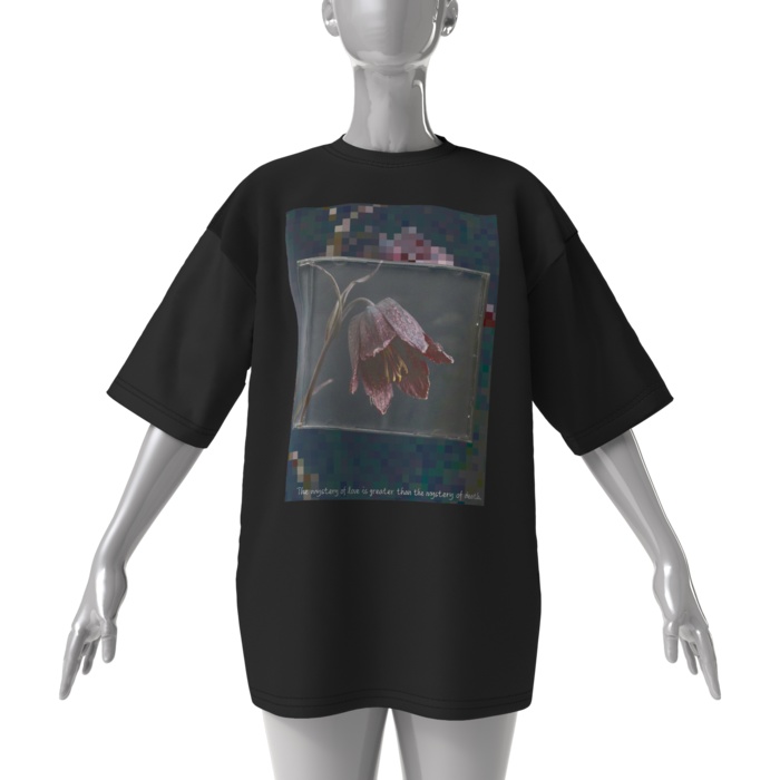 12 Faded Flowers | Big T-shirt Black | 01: Black Lily (黒百合)
