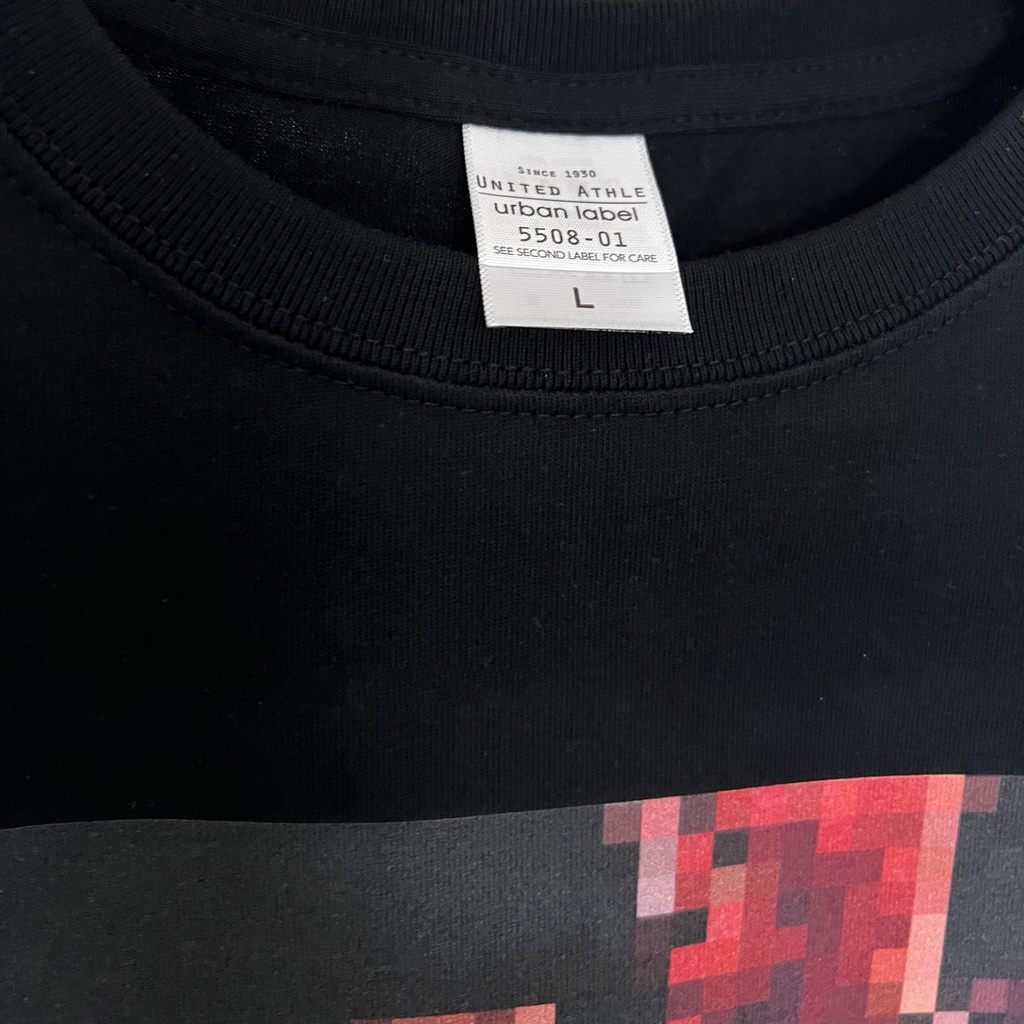 12 Faded Flowers | Big T-shirt Black | 03: Hibiscus (ハイビスカス)