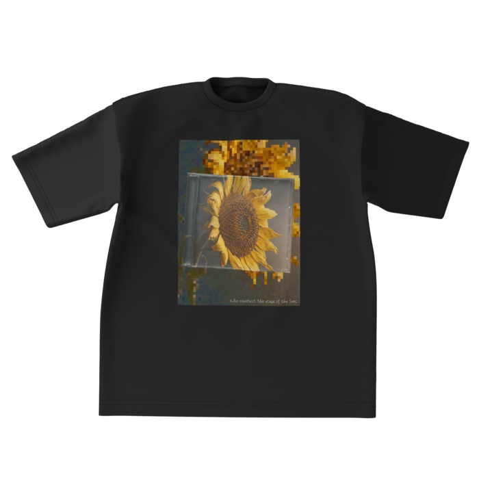 12 Faded Flowers | Big T-shirt Black | 04: Sunflower (向日葵) 
