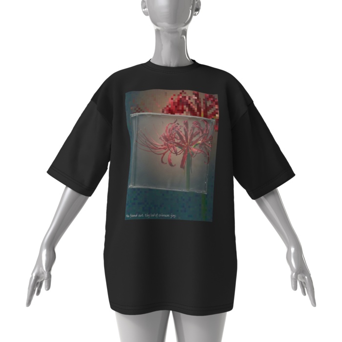 12 Faded Flowers | Big T-shirt Black | 08: Spider Lily (彼岸花)