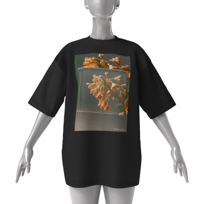 12 Faded Flowers | Big T-shirt Black | 10: Sweet Osmanthus (金木犀)