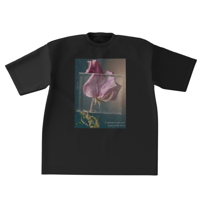 12 Faded Flowers | Big T-shirt Black | 11: Sweet Pea (スイートピー)