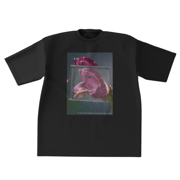 12 Faded Flowers | Big T-shirt Black | 12: Chelolonopsis moschata (ジャコウソウ)