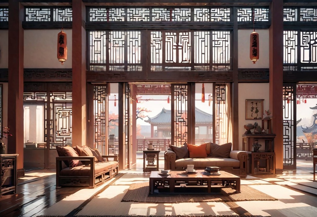 【Vtuber向け】【背景素材】動く配信用背景/ 中国風のリビングルーム