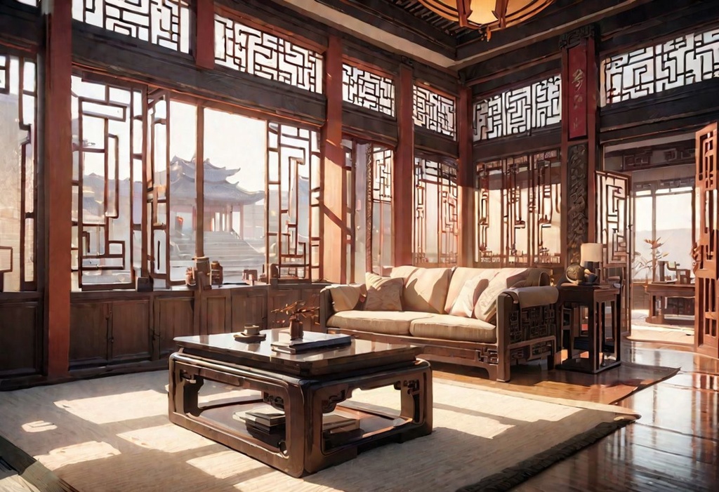 【Vtuber向け】【背景素材】動く配信用背景/ 中国風のリビングルーム