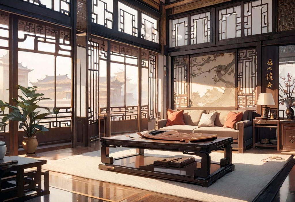 【Vtuber向け】【背景素材】動く配信用背景/ 中国風のリビングルーム