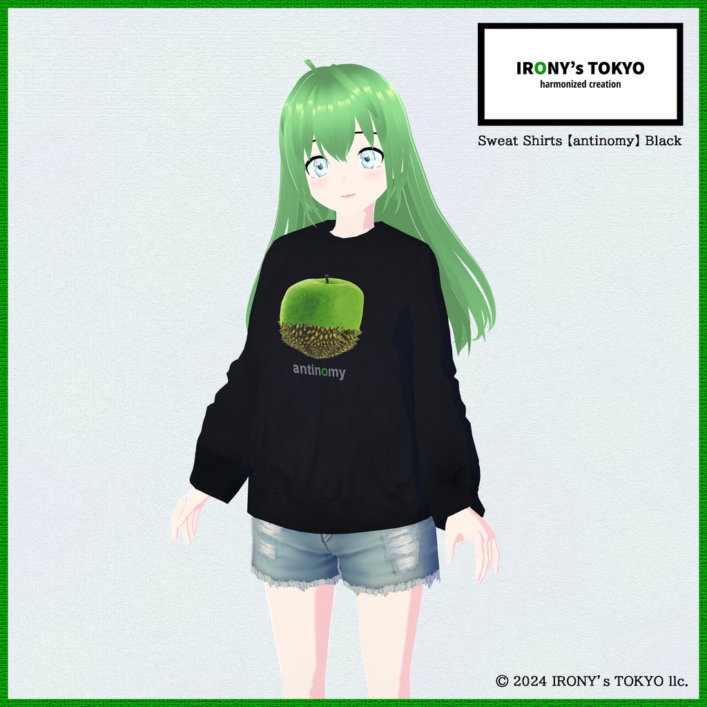 IRONY's TOKYO Sweat Shirts 【antinomy】 Black