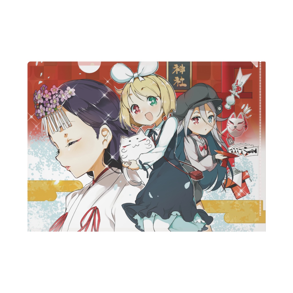 扉絵 A4クリアファイル【黒髪巫女とマリアウィッチ】