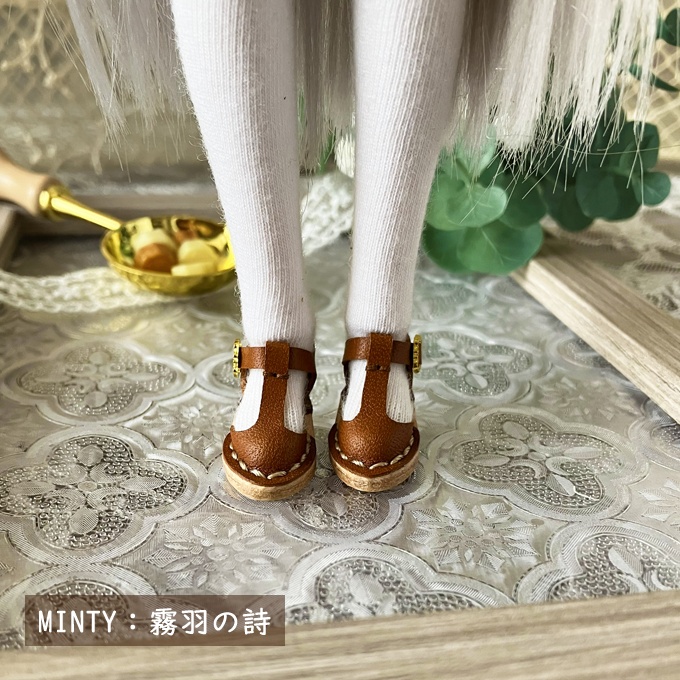 1/6ドール用Tストラップシューズ
