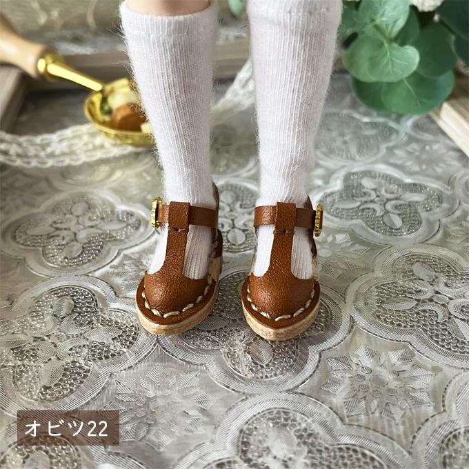 1/6ドール用Tストラップシューズ