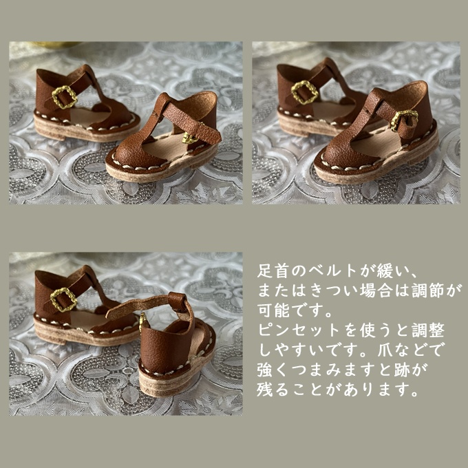 1/6ドール用Tストラップシューズ
