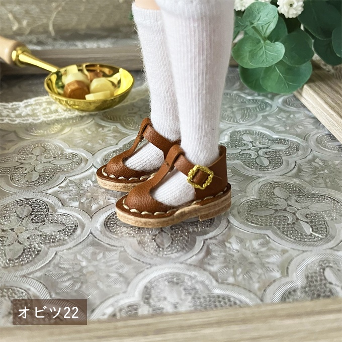 1/6ドール用Tストラップシューズ