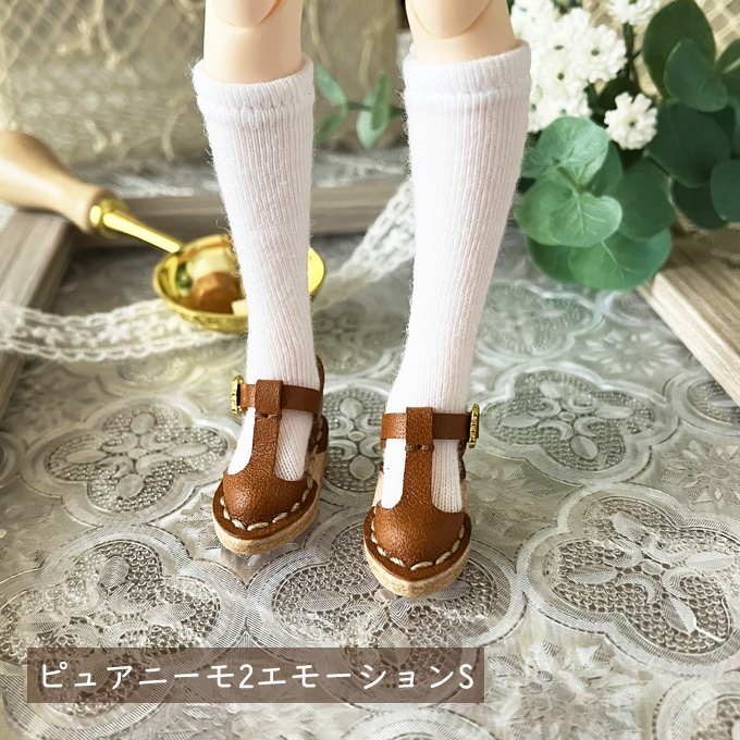 1/6ドール用Tストラップシューズ