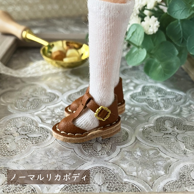 1/6ドール用Tストラップシューズ
