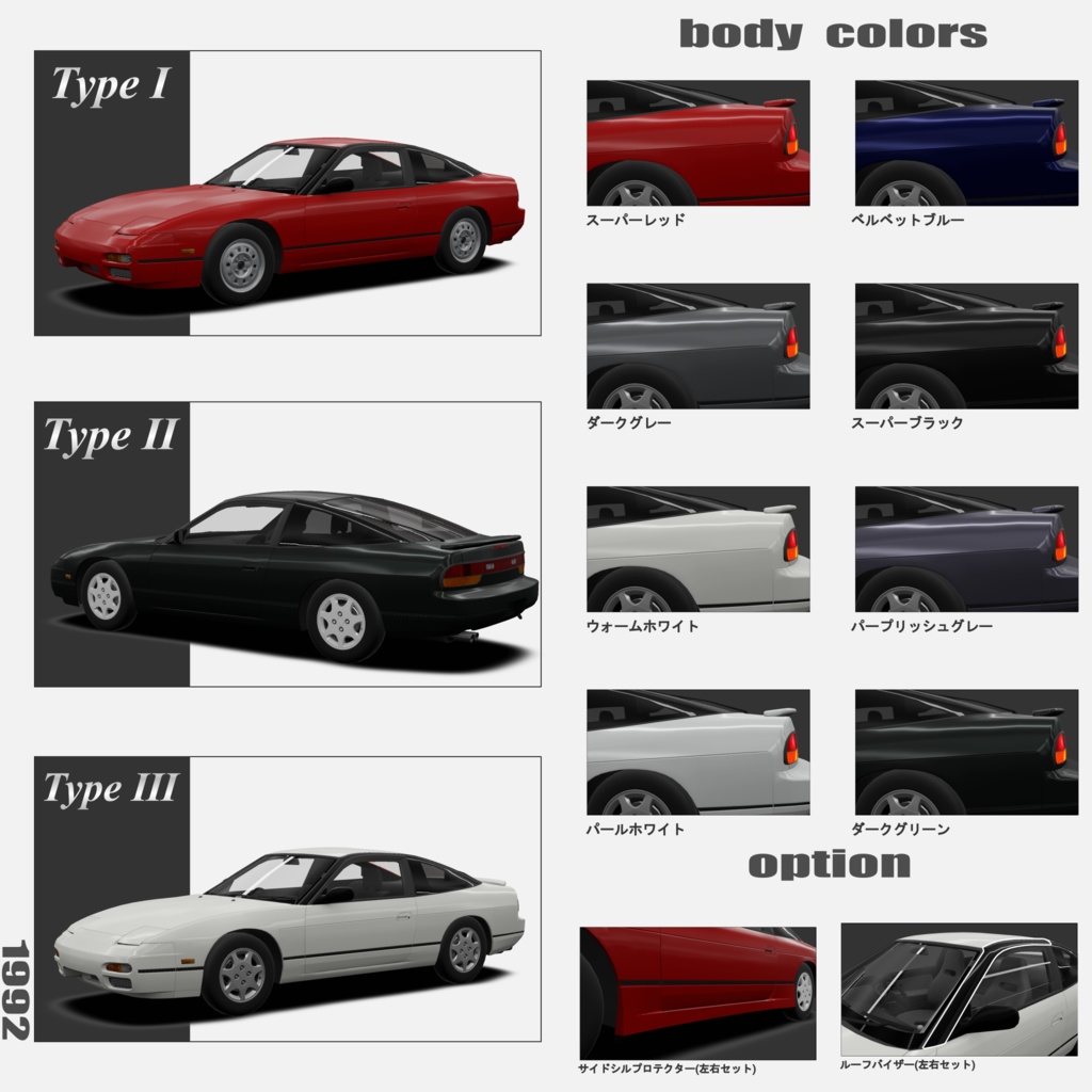 90年代の日本車ハッチバック ss2r Type-sx