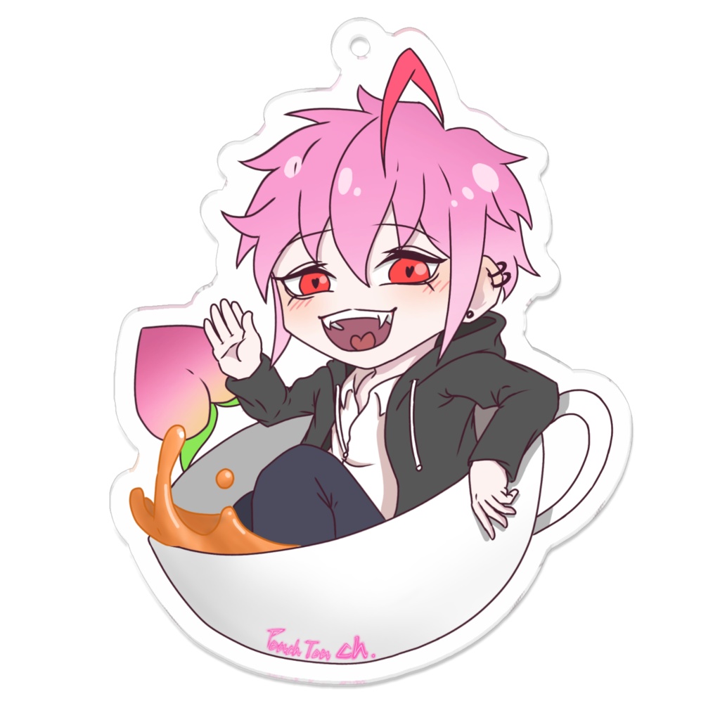 ピーチティーのアクリルキーホルダー