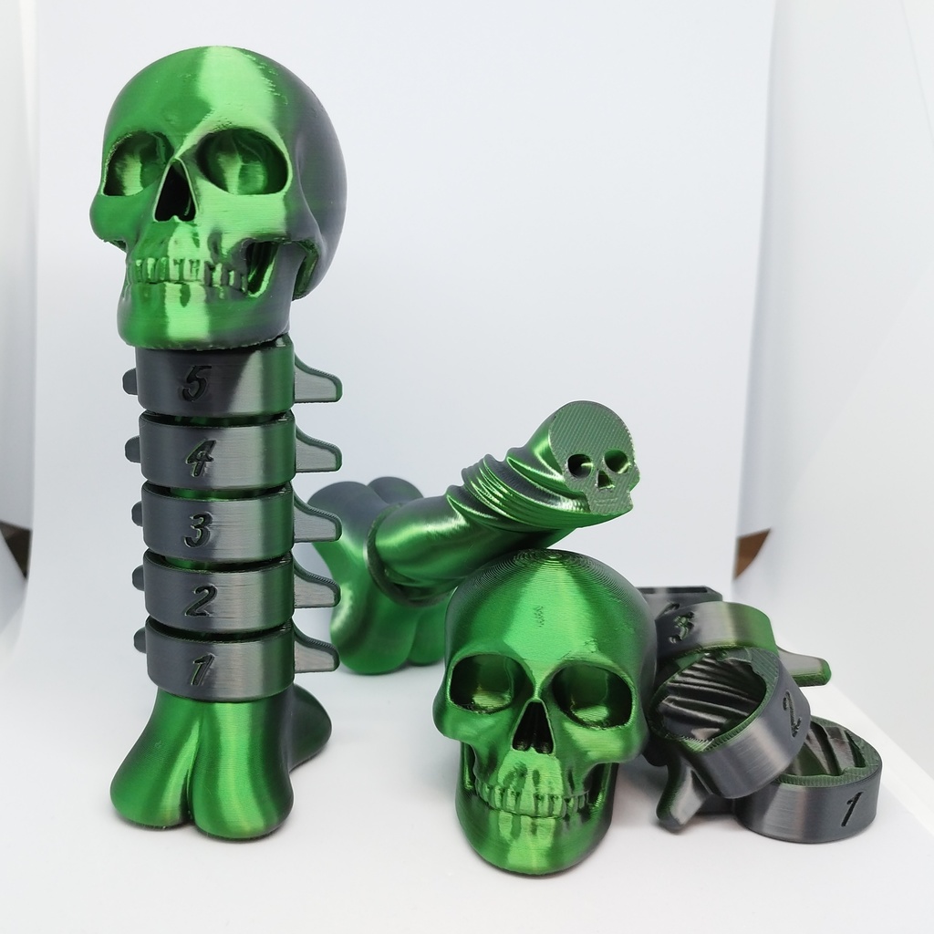 くるくるドクロ スクリューフィジェットトイ 3Dプリンター雑貨 おもちゃ パズル