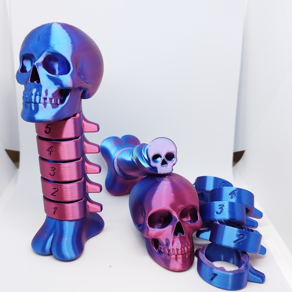 くるくるドクロ スクリューフィジェットトイ 3Dプリンター雑貨 おもちゃ パズル