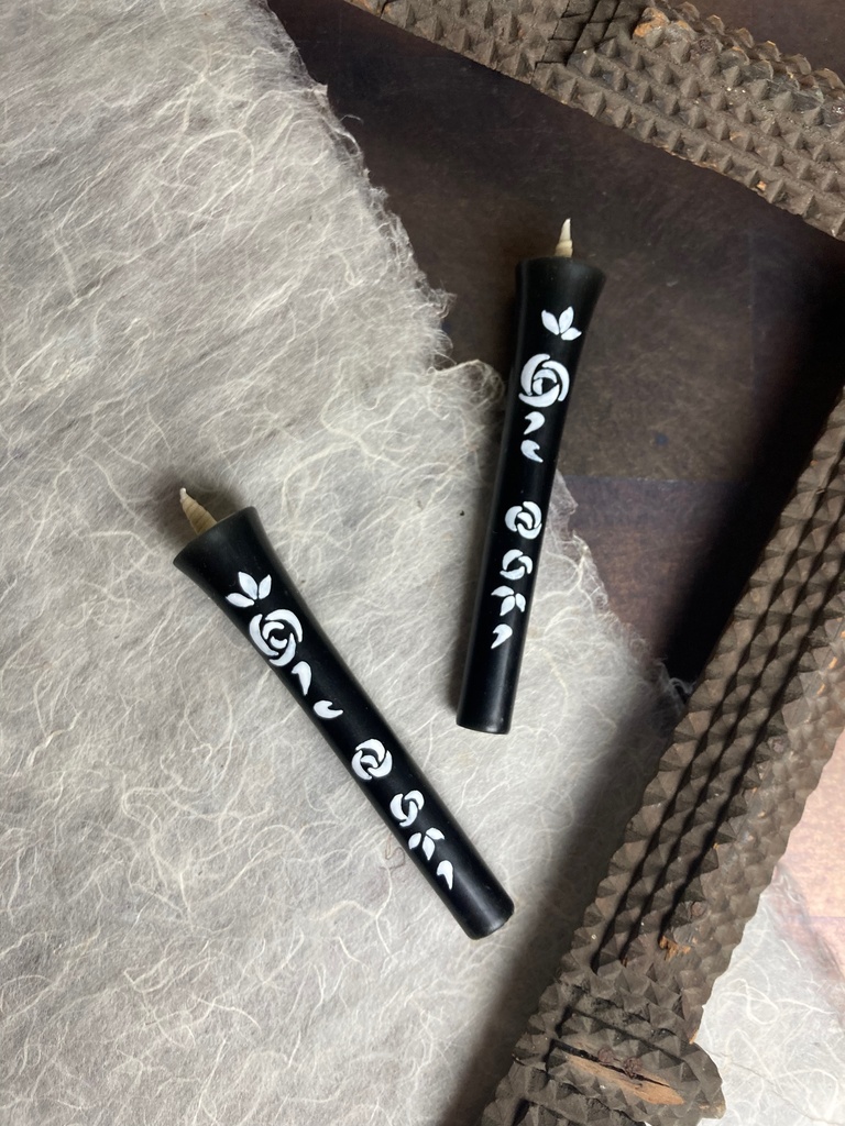 勇作殿イメージ花絵ろうそく「天地開」２本組