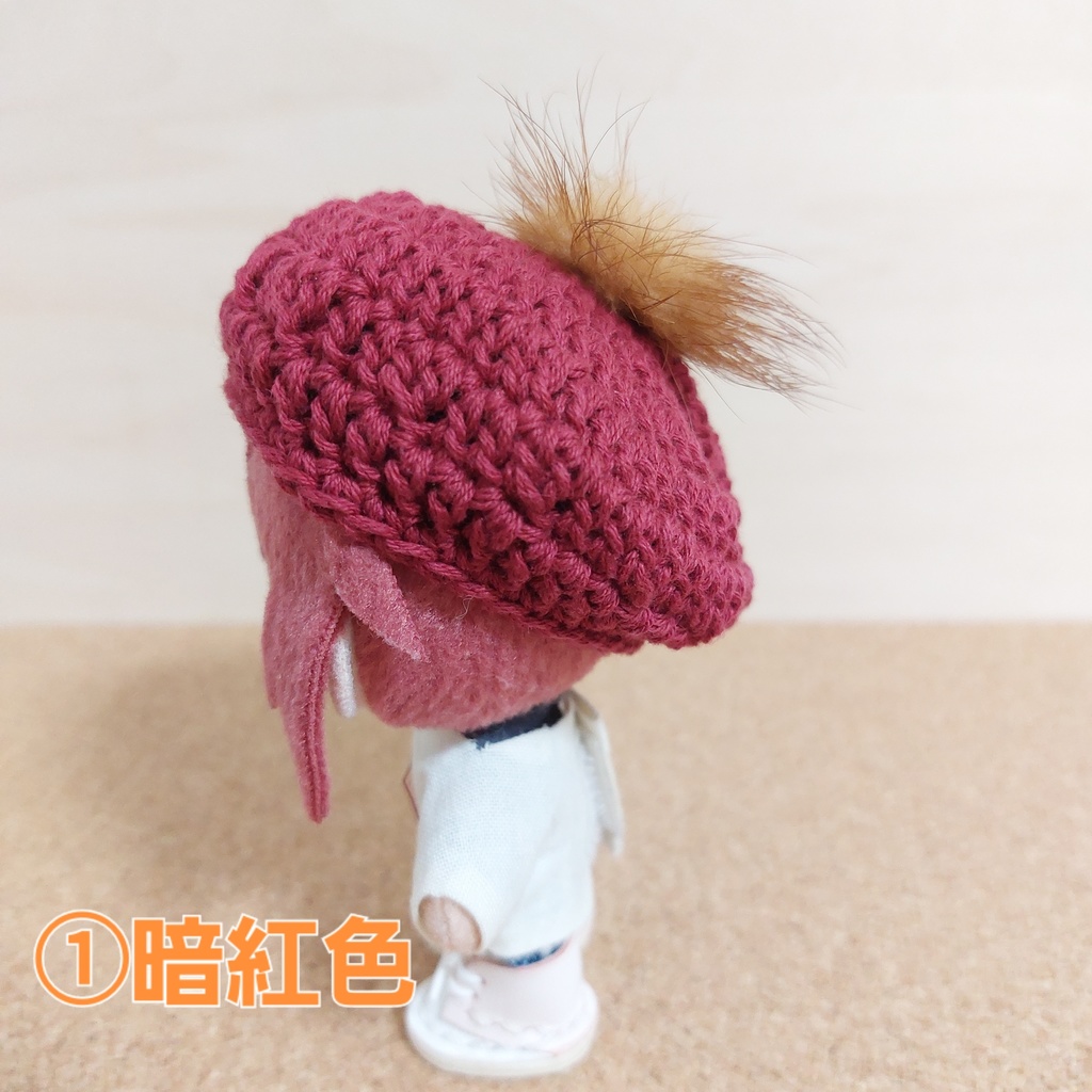 ぬい帽子 ベレー帽ミンクファー