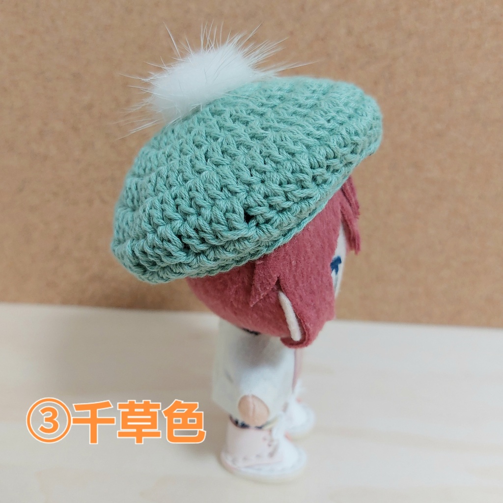 ぬい帽子 ベレー帽ミンクファー