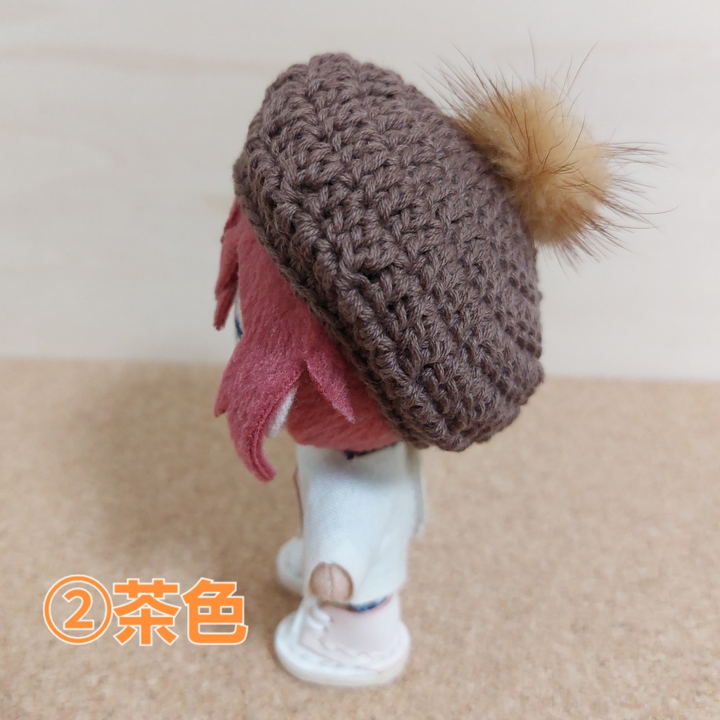 ぬい帽子 ベレー帽ミンクファー