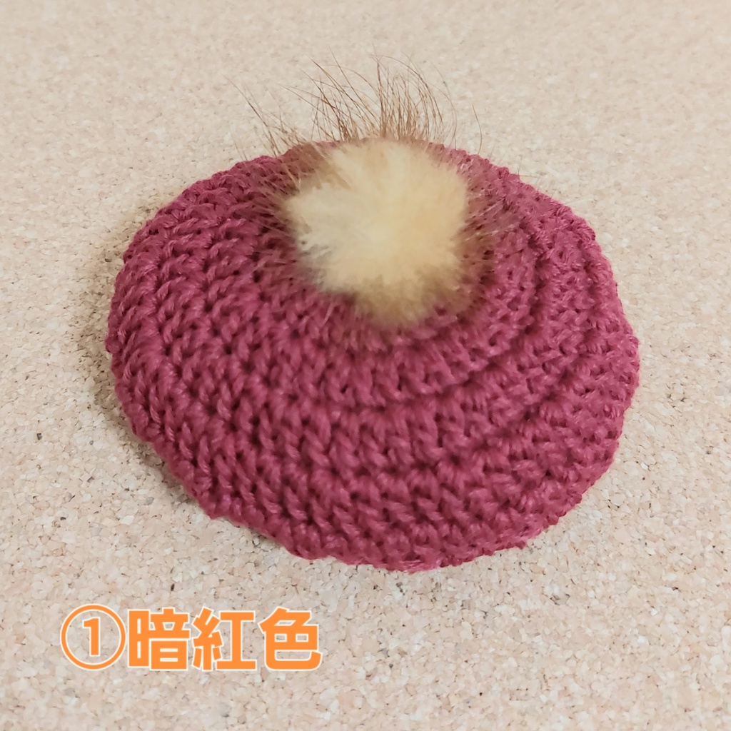 ぬい帽子 ベレー帽ミンクファー