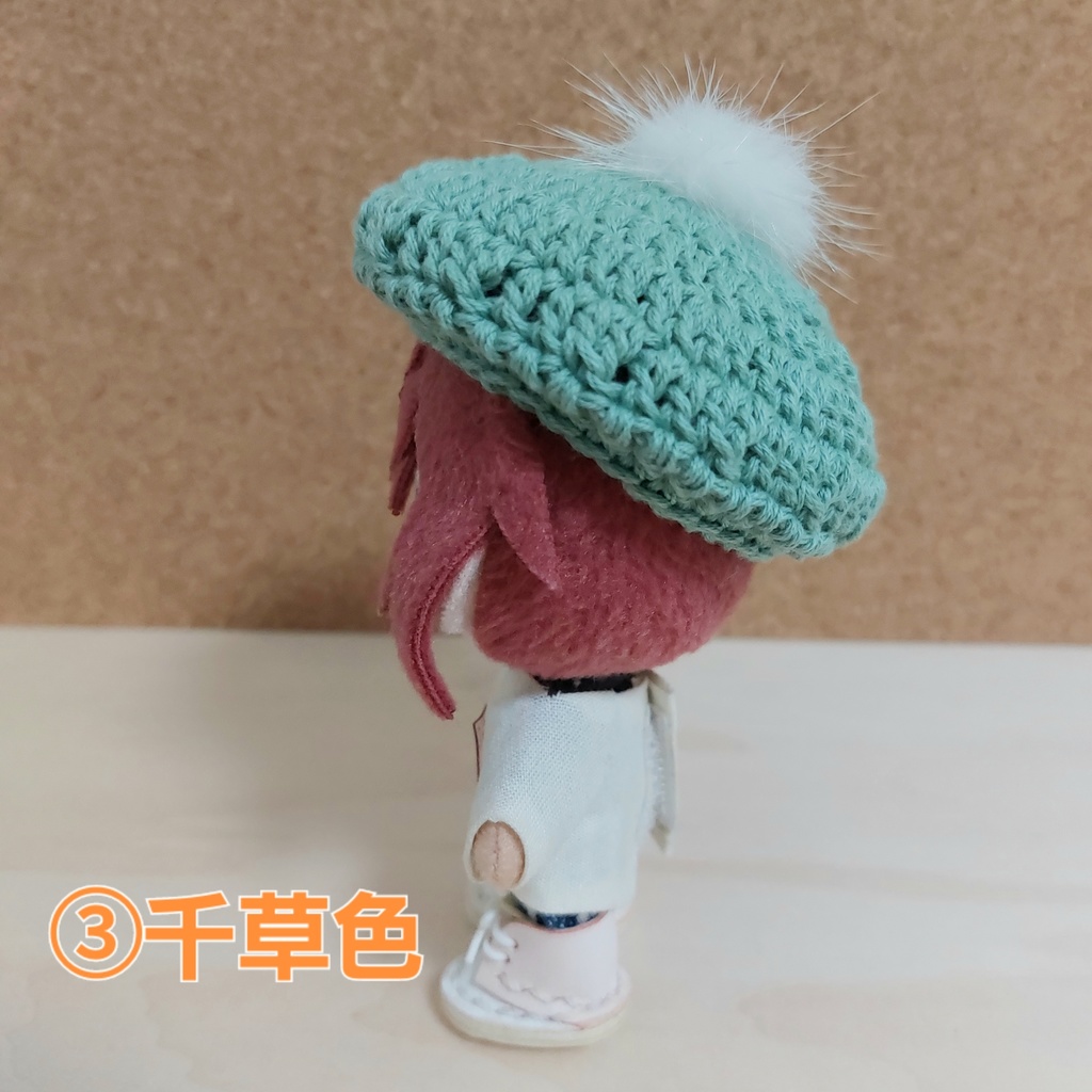 ぬい帽子 ベレー帽ミンクファー