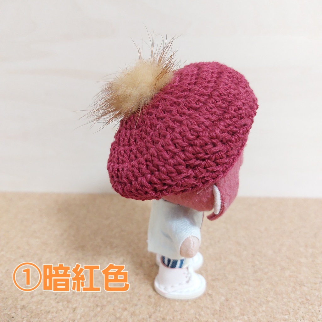 ぬい帽子 ベレー帽ミンクファー