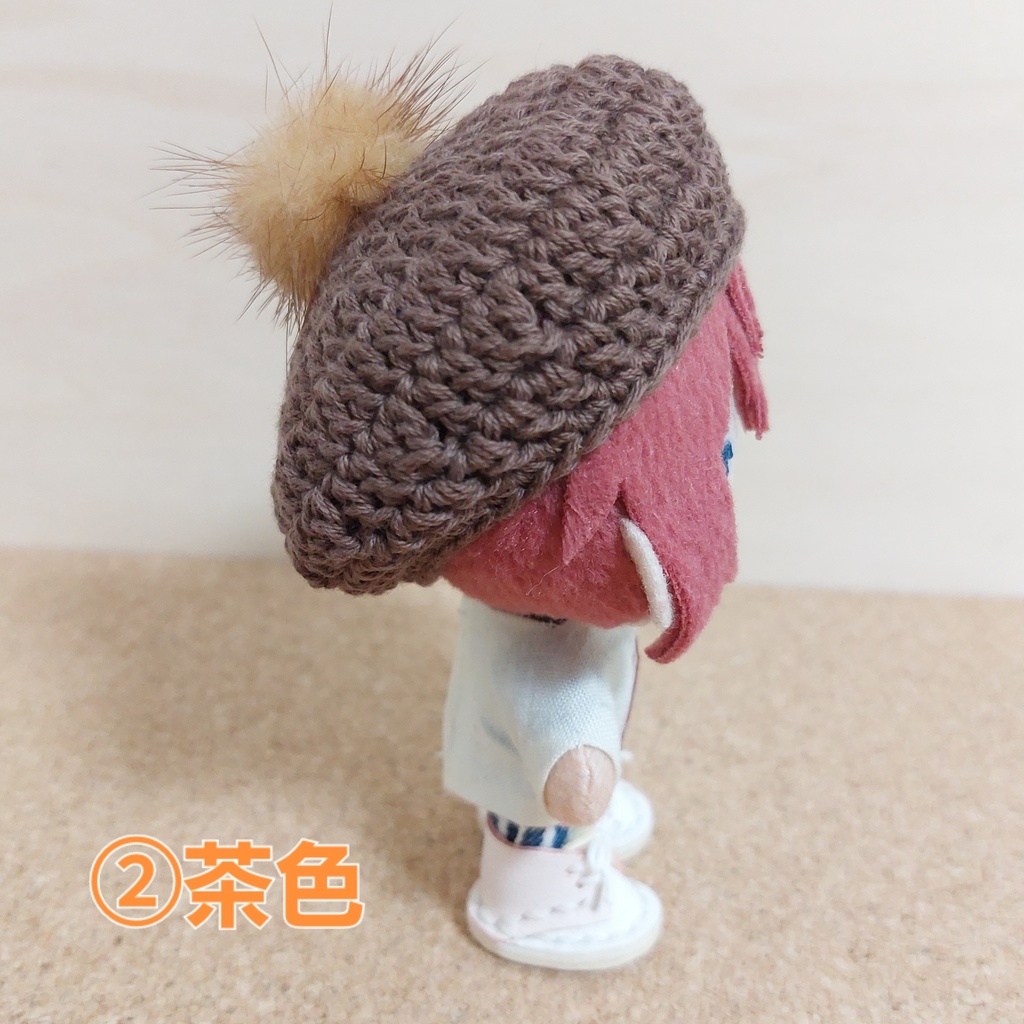 ぬい帽子 ベレー帽ミンクファー