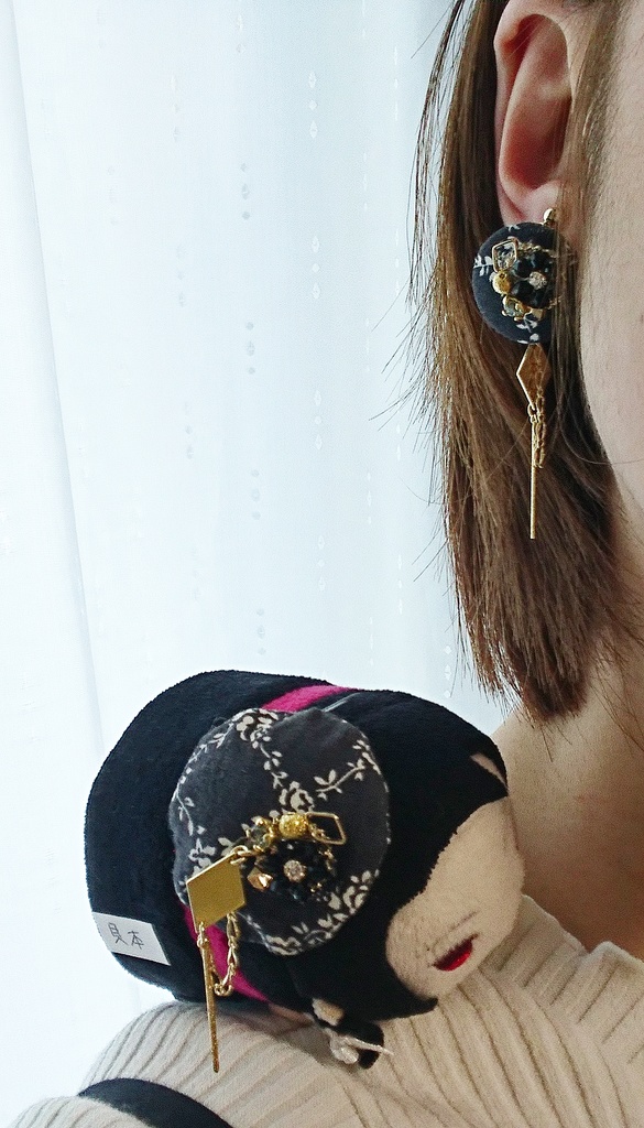 加州清光イメージ耳飾り&マスコット用帽子or髪飾りセット