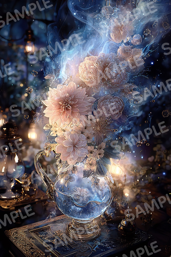 【幻想世界】蒼花①|高解像度幻想アート5種セット