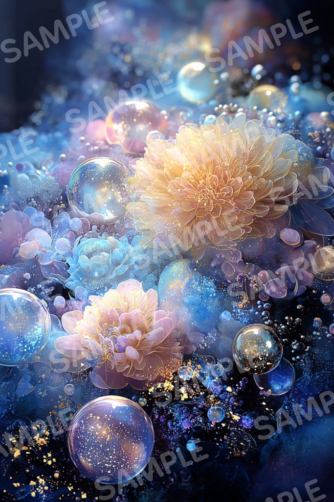 【幻想世界】蒼花①|高解像度幻想アート5種セット