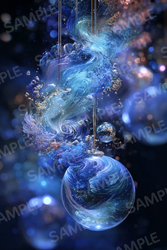 【幻想世界】蒼花①|高解像度幻想アート5種セット