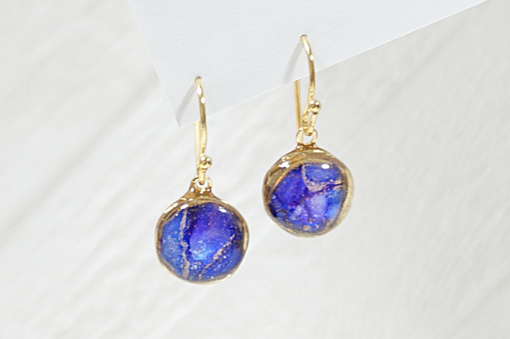 【Sサイズ】アルコールインクアート耳飾り(混色タイプ)