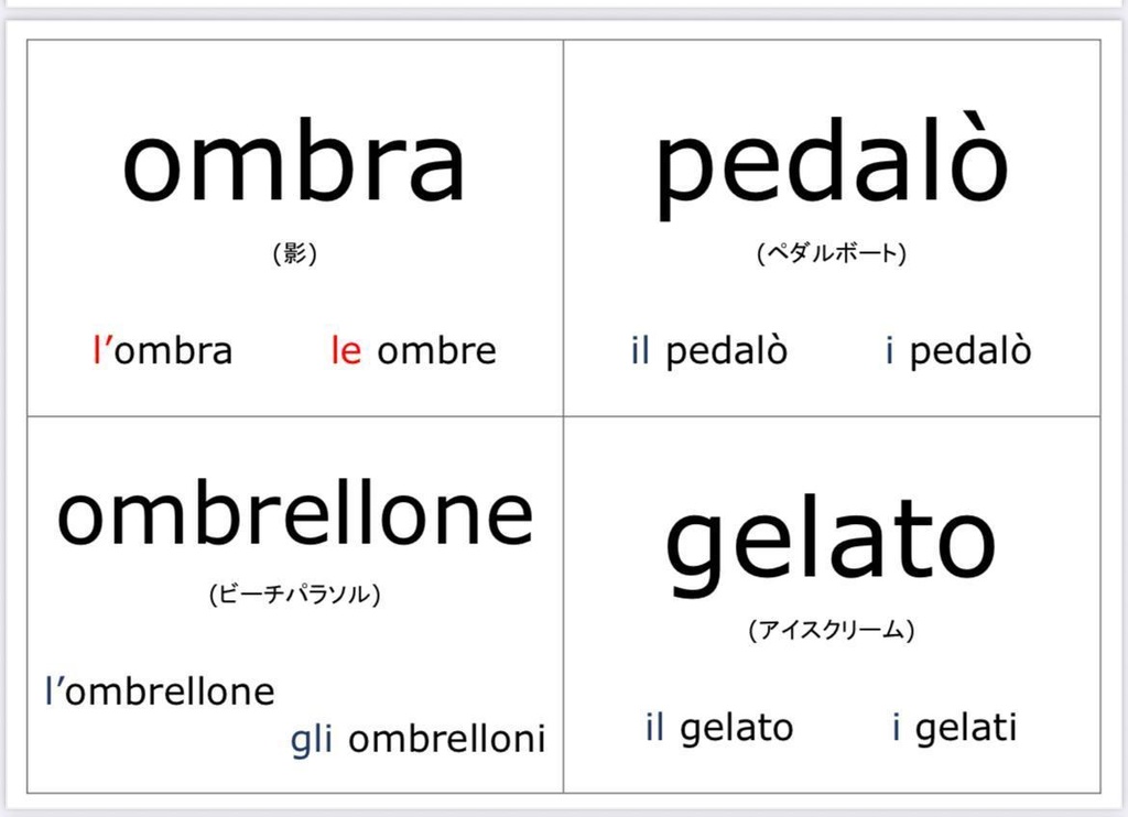 イタリア語単語カード Il mare 海