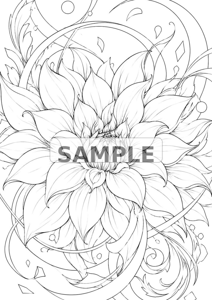 秀虎アート塗り絵|FLOWER 01