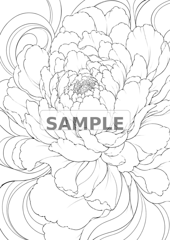 秀虎アート塗り絵|FLOWER 01