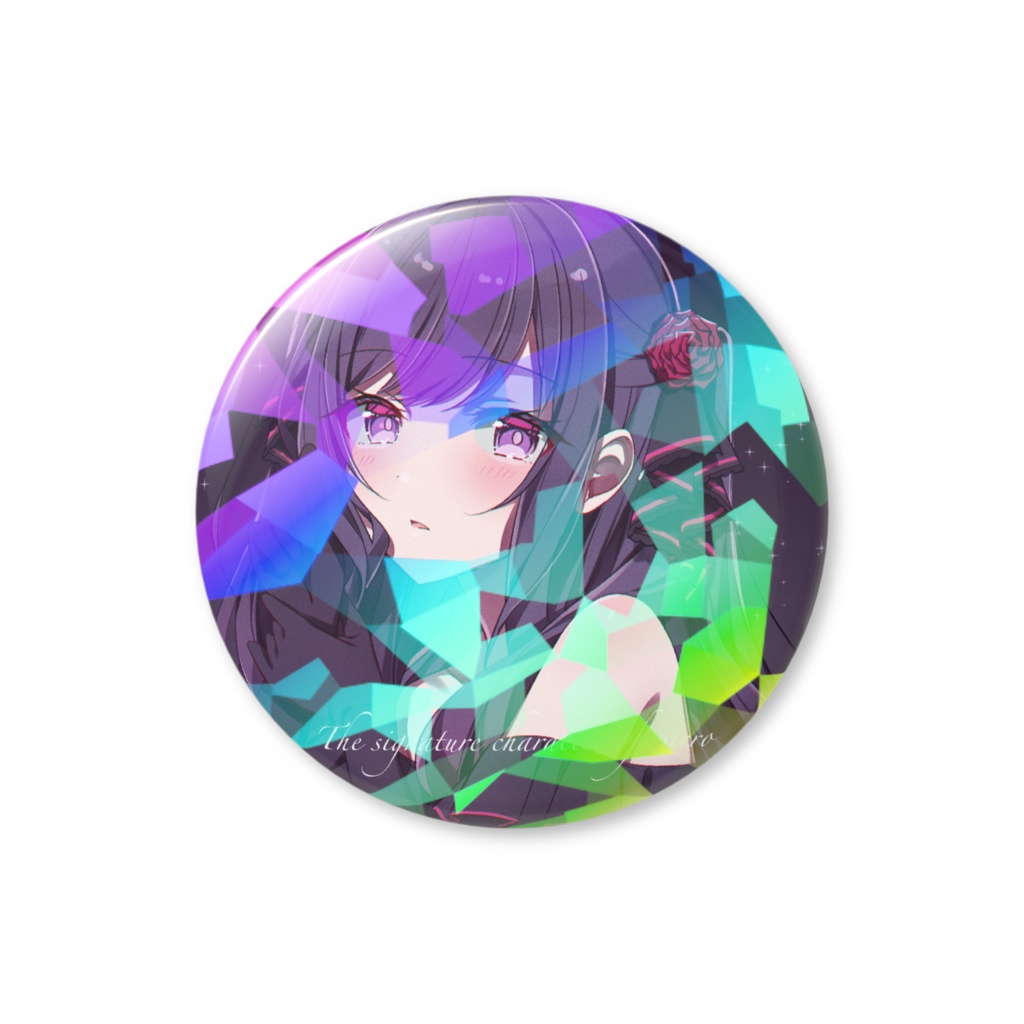 <クリスタルホロ>ゴスロリ少女缶バッジ