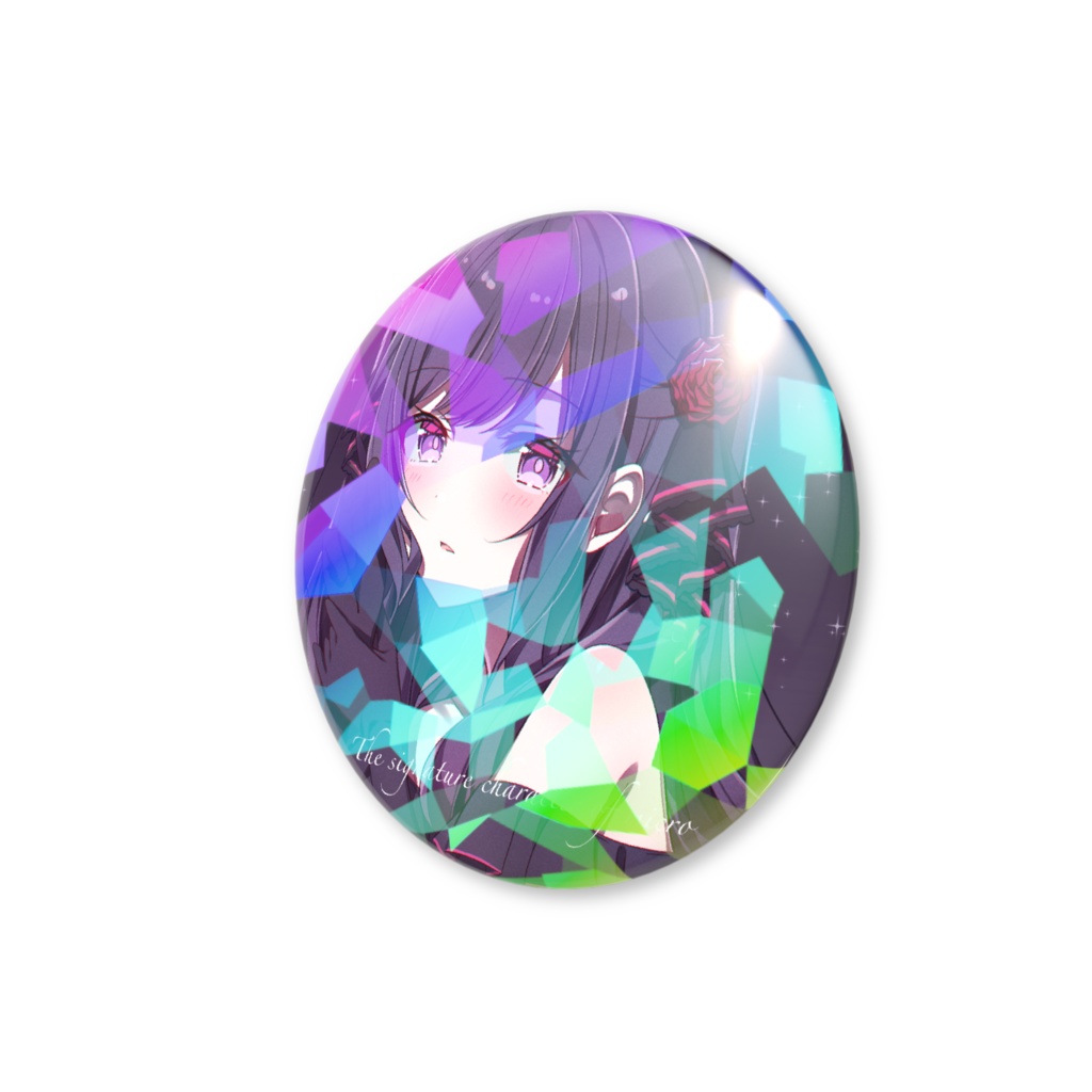 <クリスタルホロ>ゴスロリ少女缶バッジ